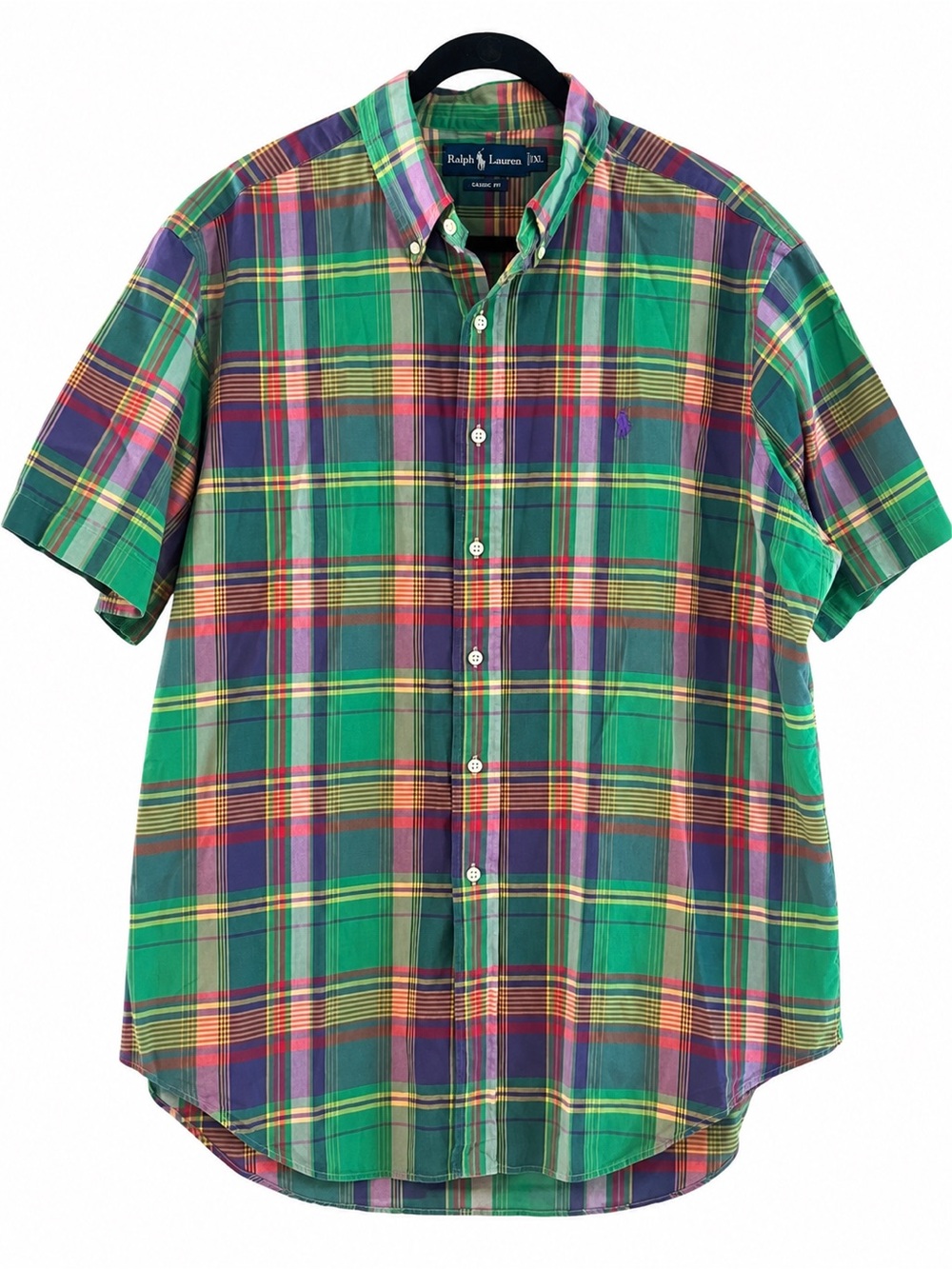 Ralph Lauren XL Classic Fit Multicolor Madras Plaid Shirt